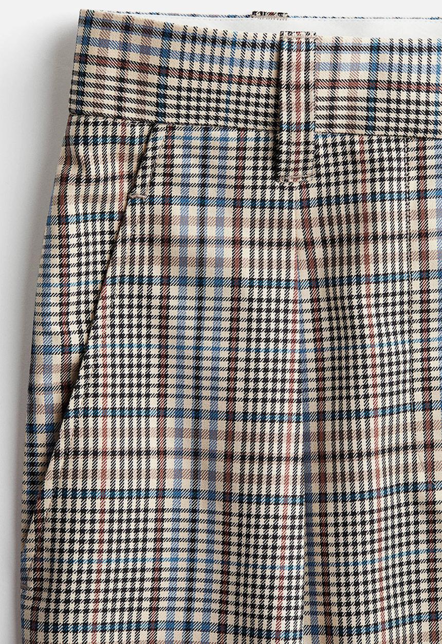 H&M - Twill skirt - light grey checked