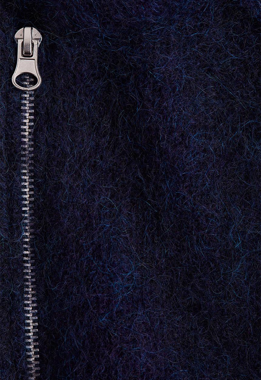 H&M - Mohair-blend zip-through cardigan - navy blue