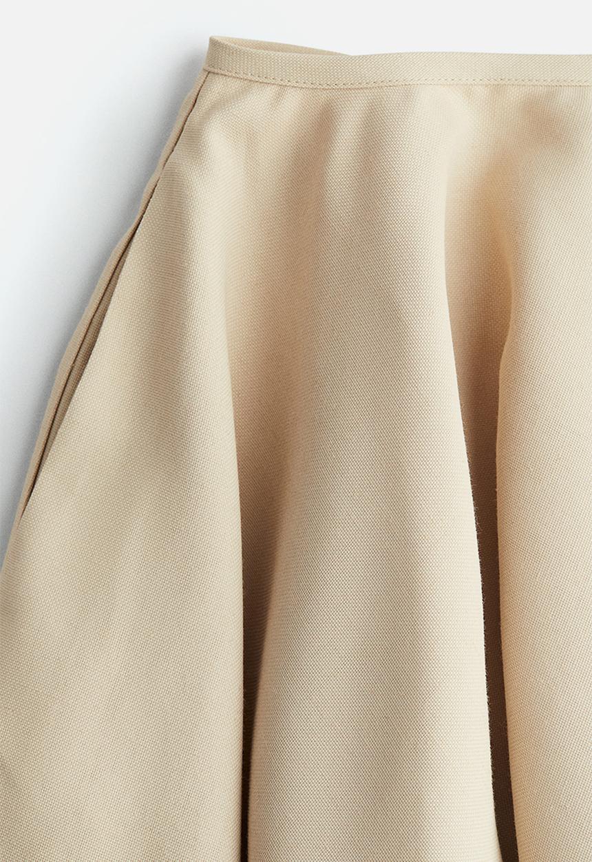 H&M - Circular mini skirt -  light beige 