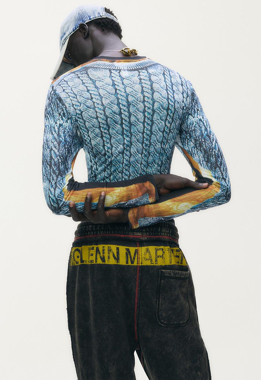H&M - Glenn Martens H&M: Printed sweatpants - dark brown 
