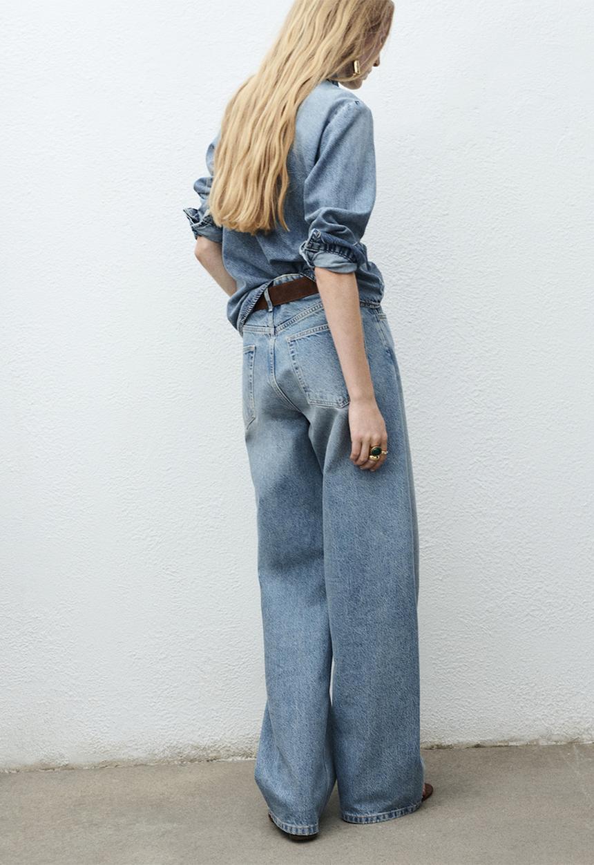 MANGO - Camisa lima - open-blue