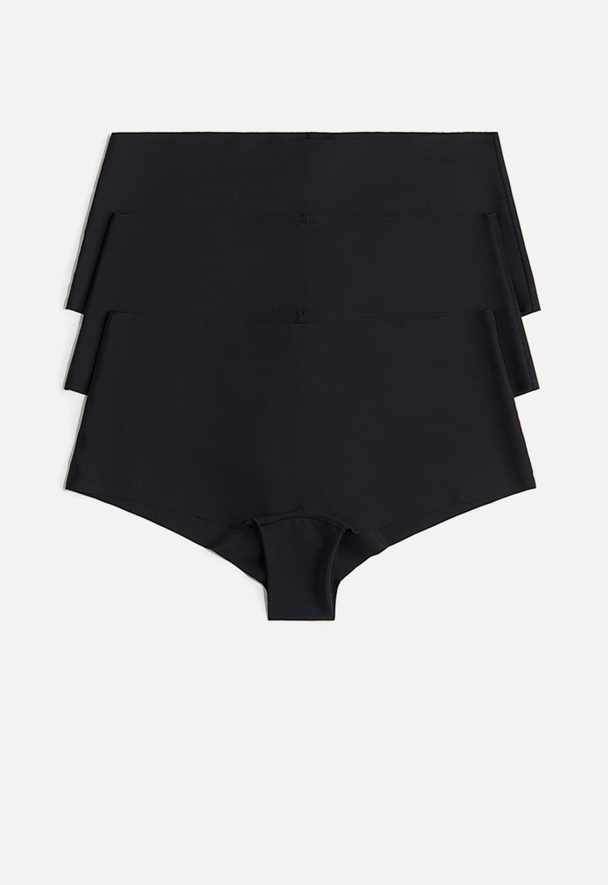H&M - 3-pack microfibre shortie briefs - black