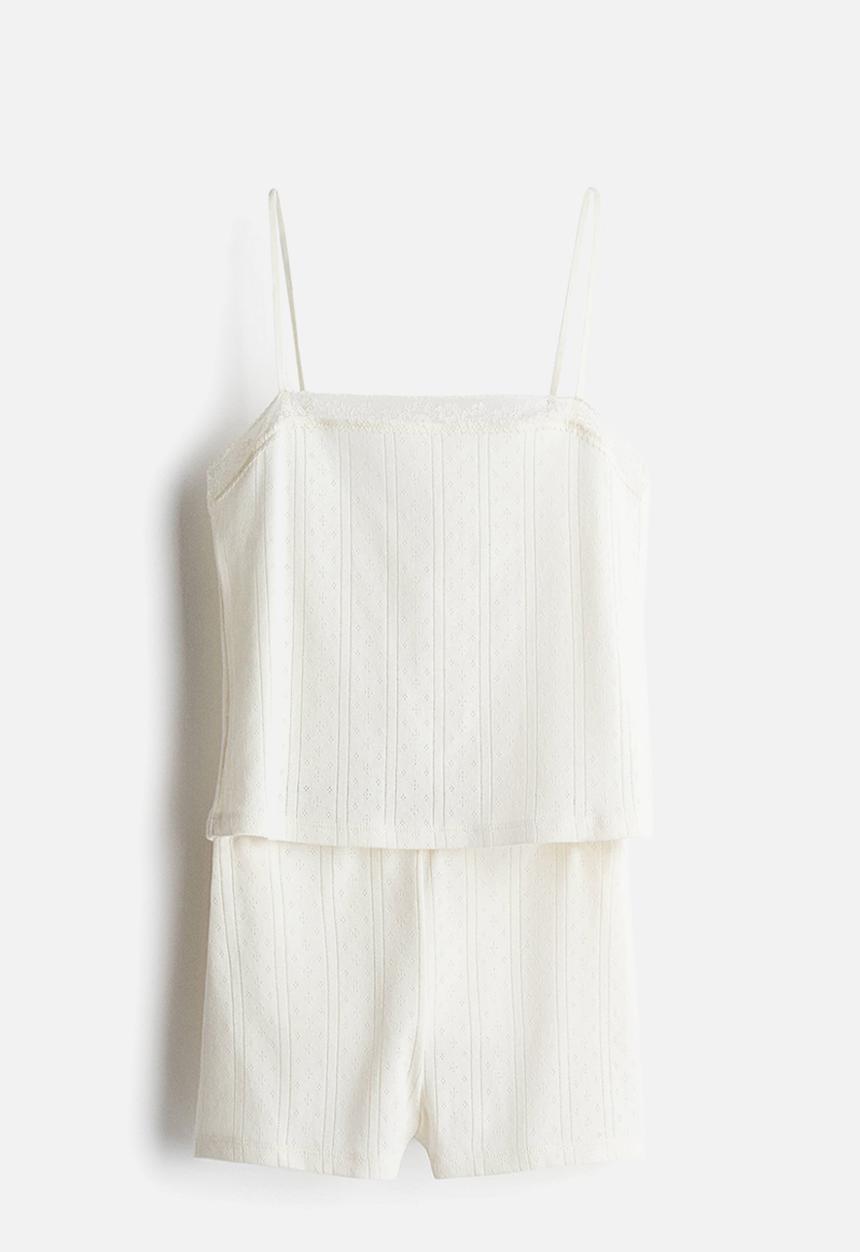 H&M - Pointelle pyjamas - cream
