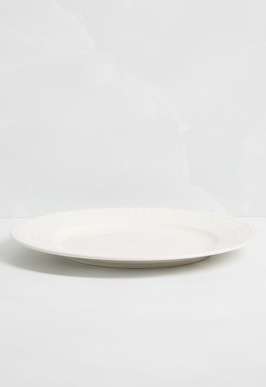 Sixth Floor - Dotty dinner plate set of 4 - White
