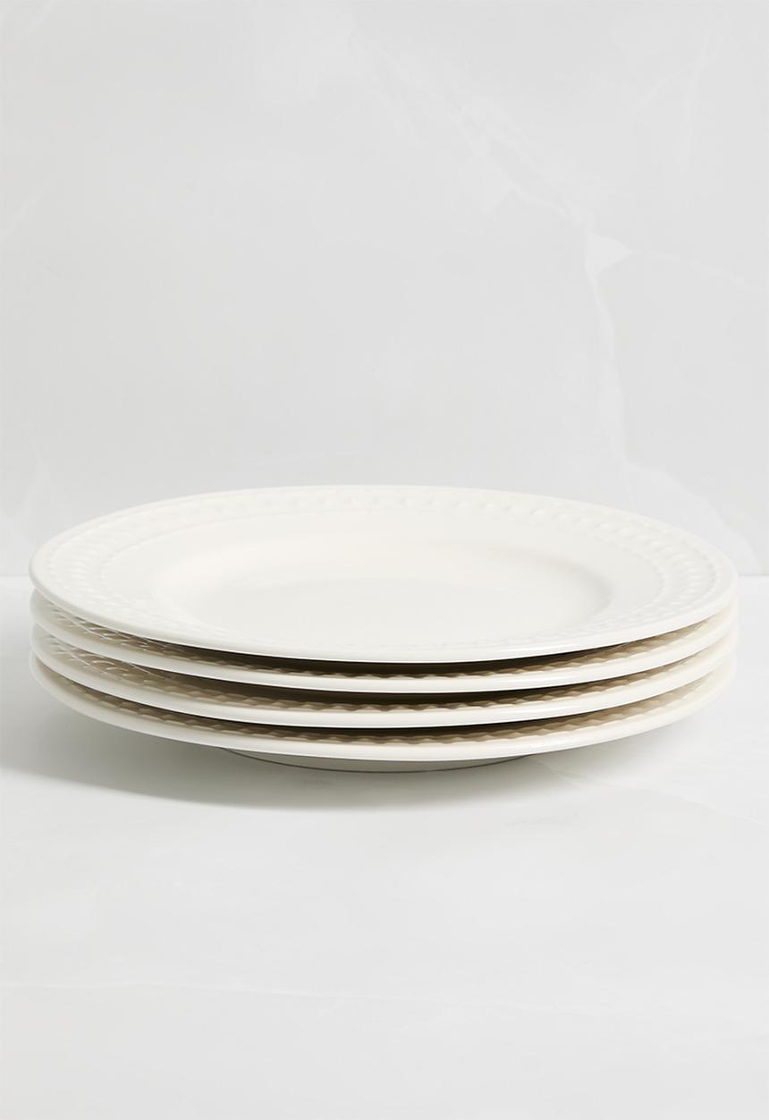 Sixth Floor - Dotty side plate set of 4 - White