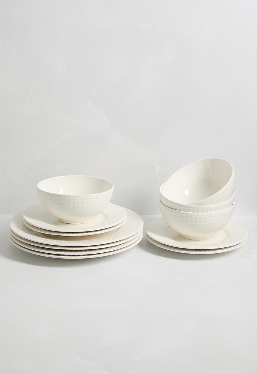 Sixth Floor - Dotty side plate set of 4 - White