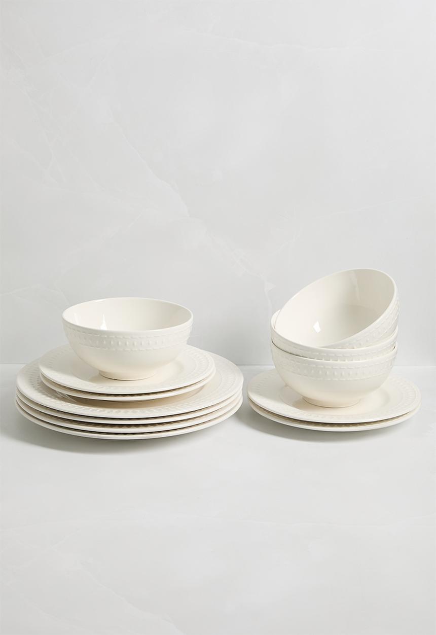 Sixth Floor - Dotty pasta bowl set of 4 - White