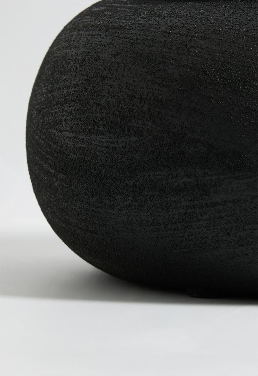 Sixth Floor - Plump stoneware vessel - black