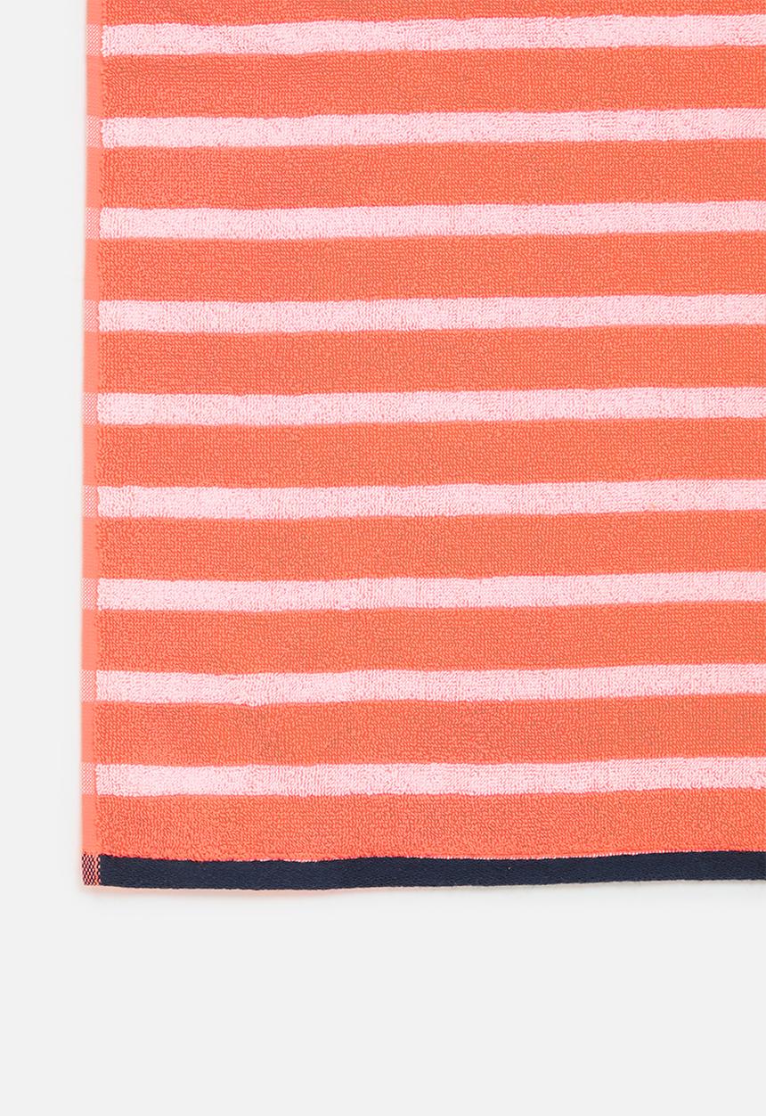 Nortex - Imperial stripe bath sheet - fresh salmon