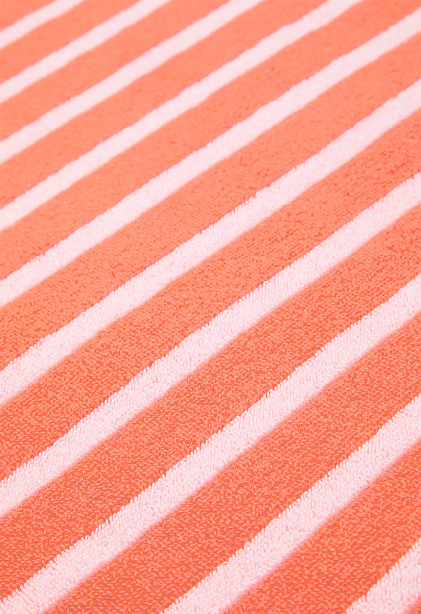 Nortex - Imperial stripe bath sheet - fresh salmon