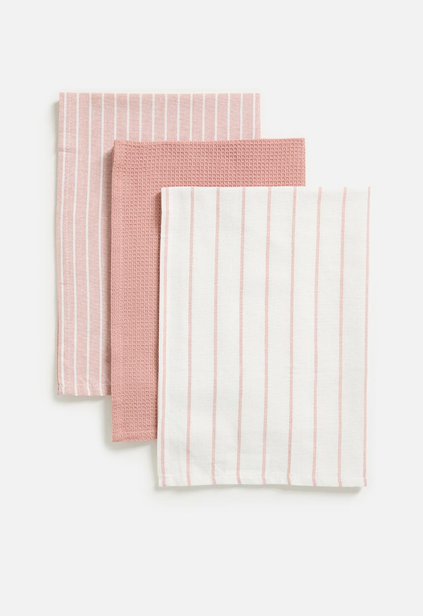 Excellent Houseware - Libby kitchen towel set of 3 - Pink