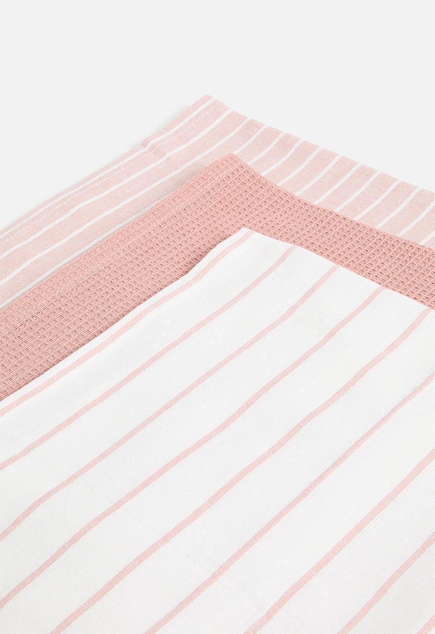 Excellent Houseware - Libby kitchen towel set of 3 - Pink