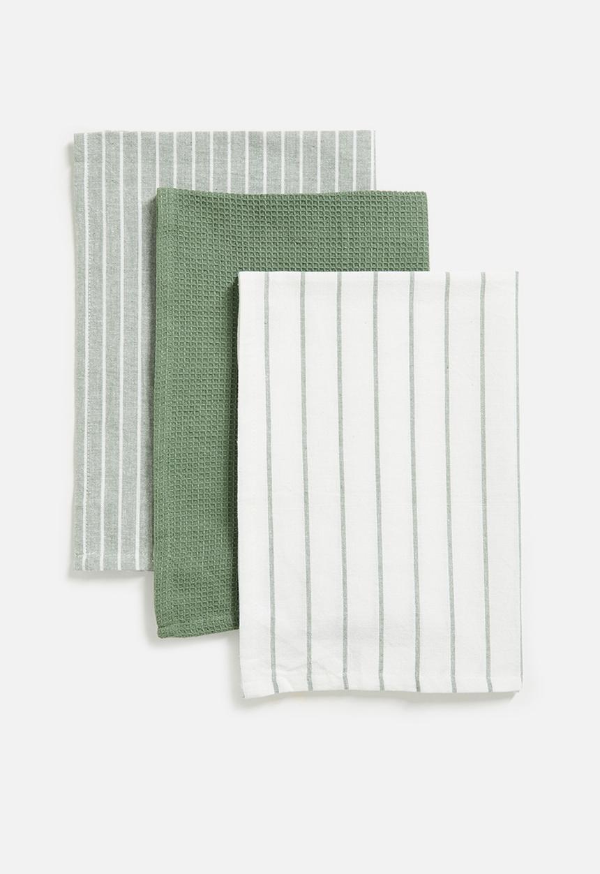 Excellent Houseware - Libby kitchen towel set of 3 - green