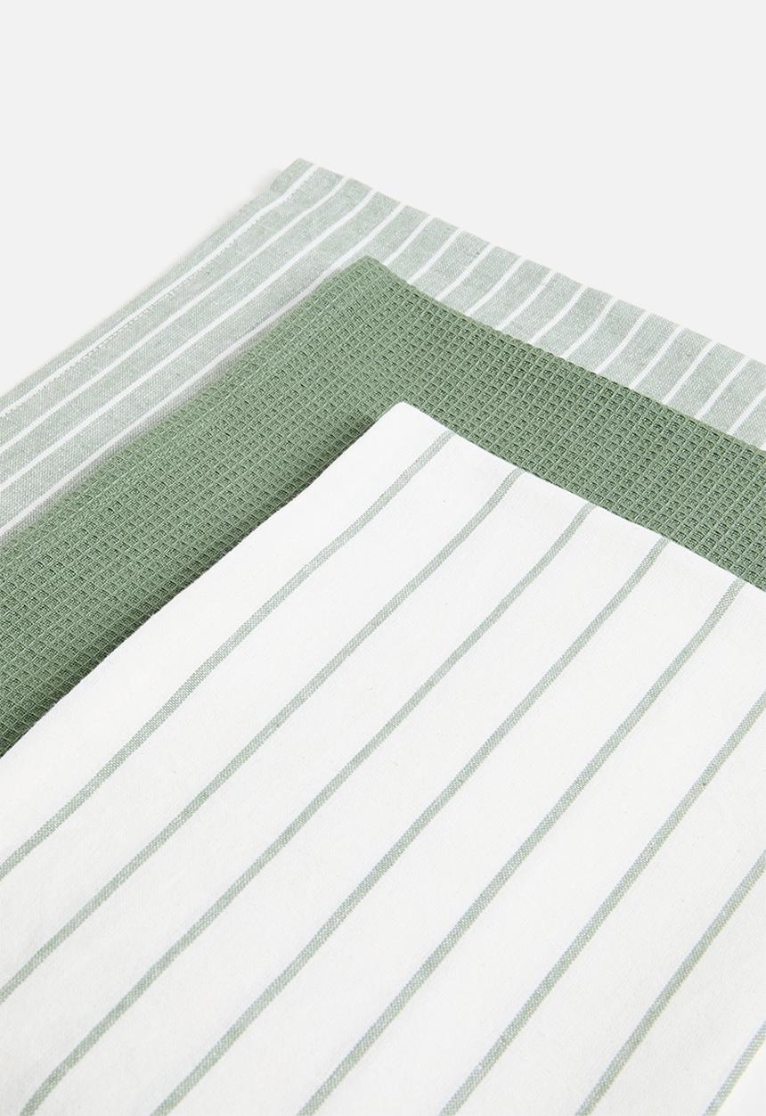 Excellent Houseware - Libby kitchen towel set of 3 - green