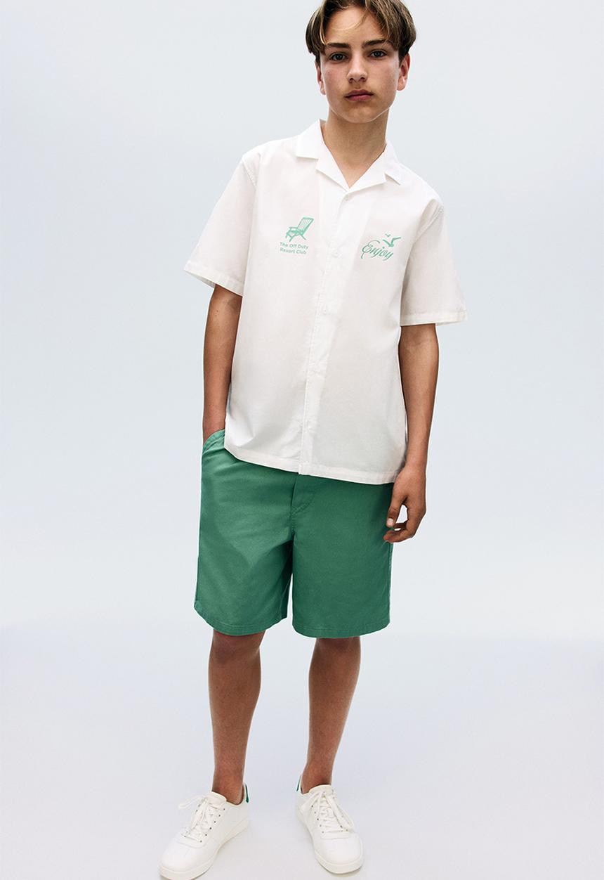H&M - Cotton twill shorts - turquoise