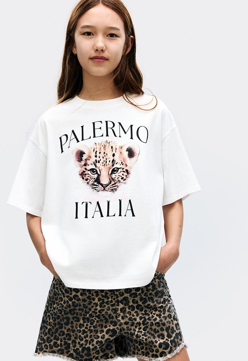 H&M - Oversized cotton T-shirt - white palermo