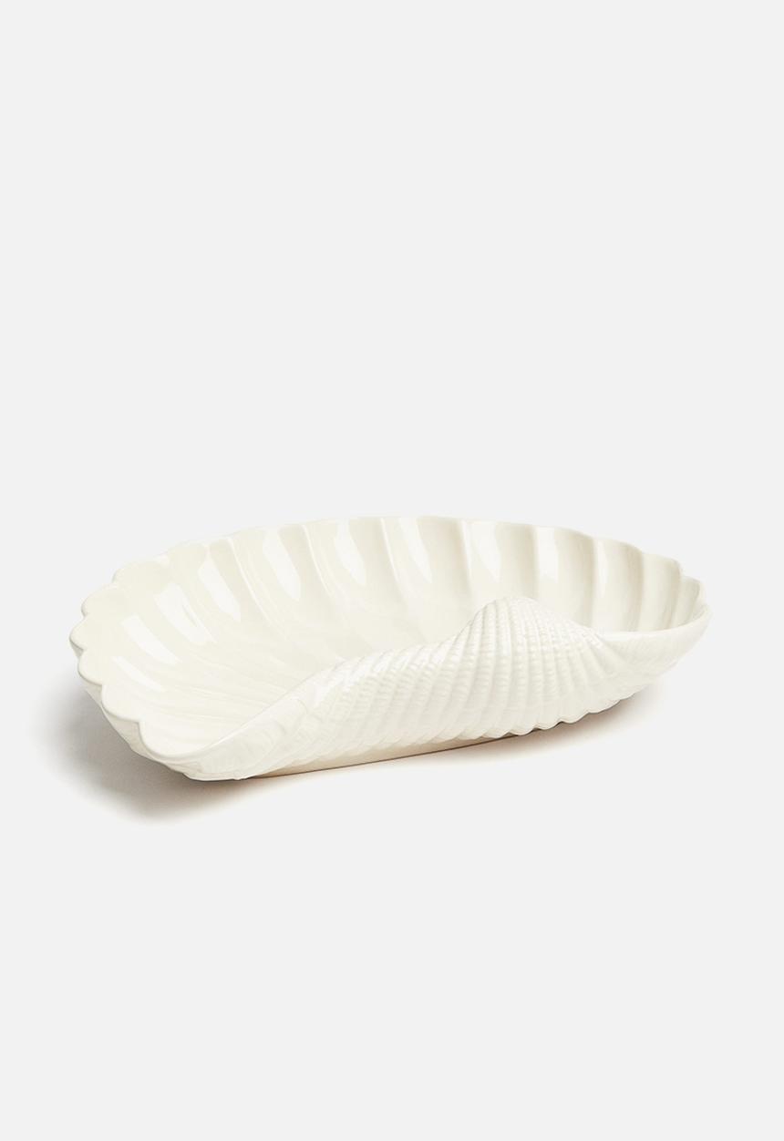 H&M - Large shell-shaped serving bowl - white