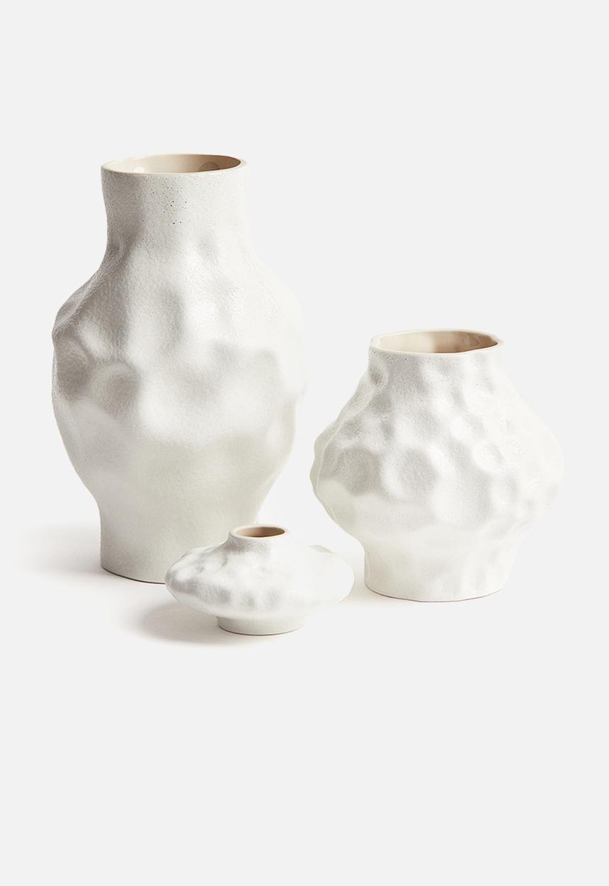 H&M - Stoneware vase - light beige
