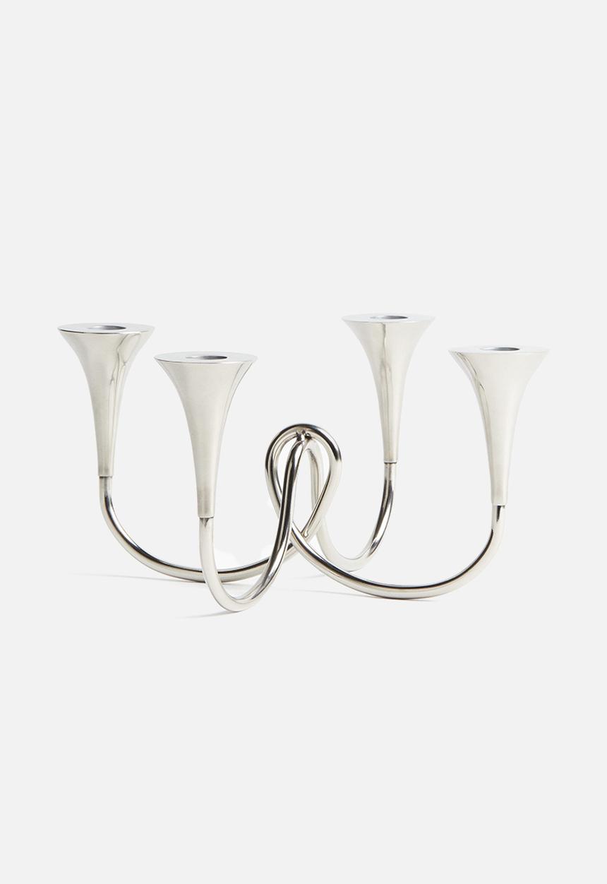 H&M - Metal candelabra - silver-coloured