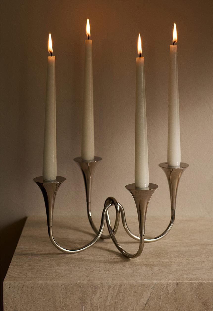 H&M - Metal candelabra - silver-coloured
