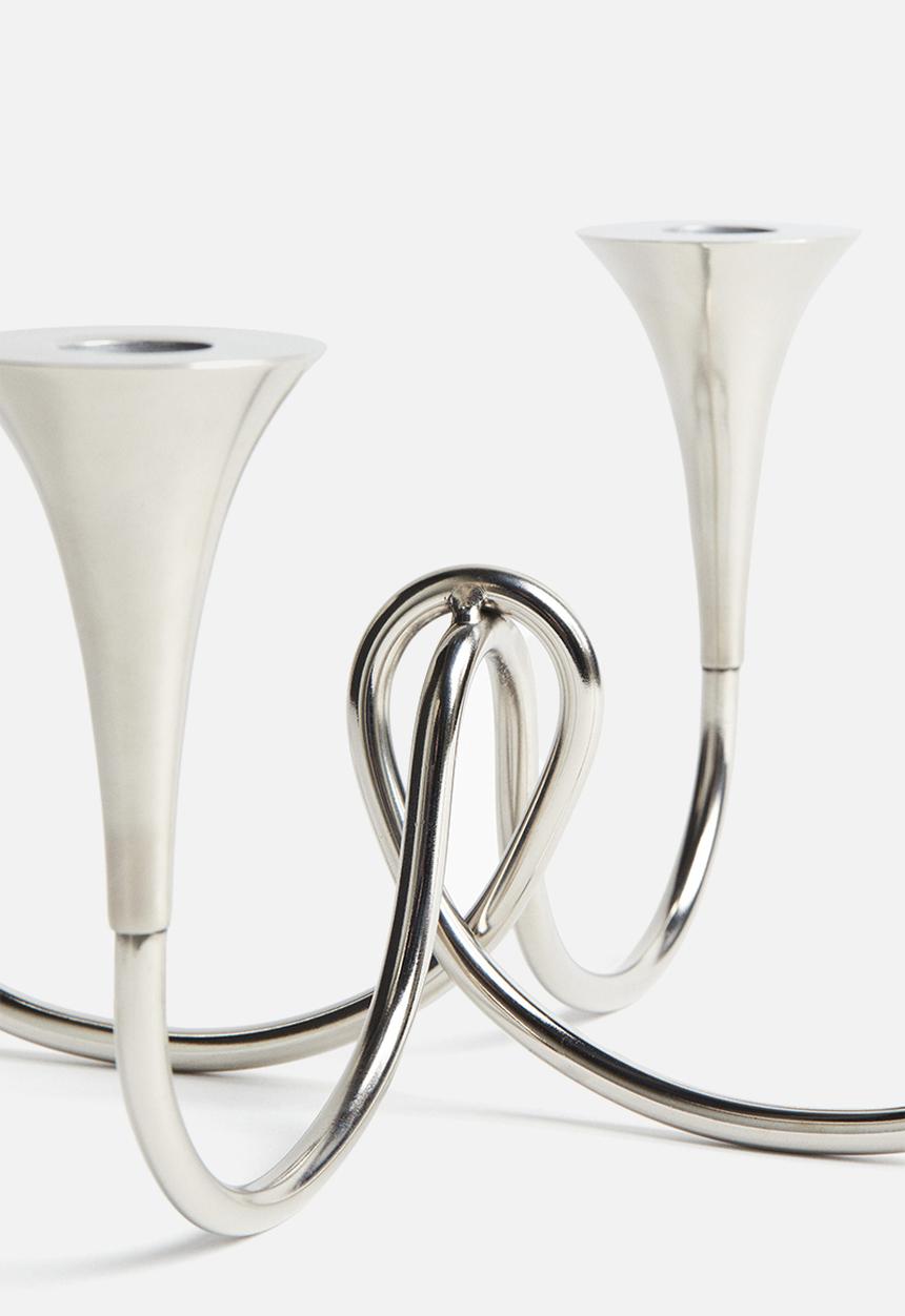 H&M - Metal candelabra - silver-coloured