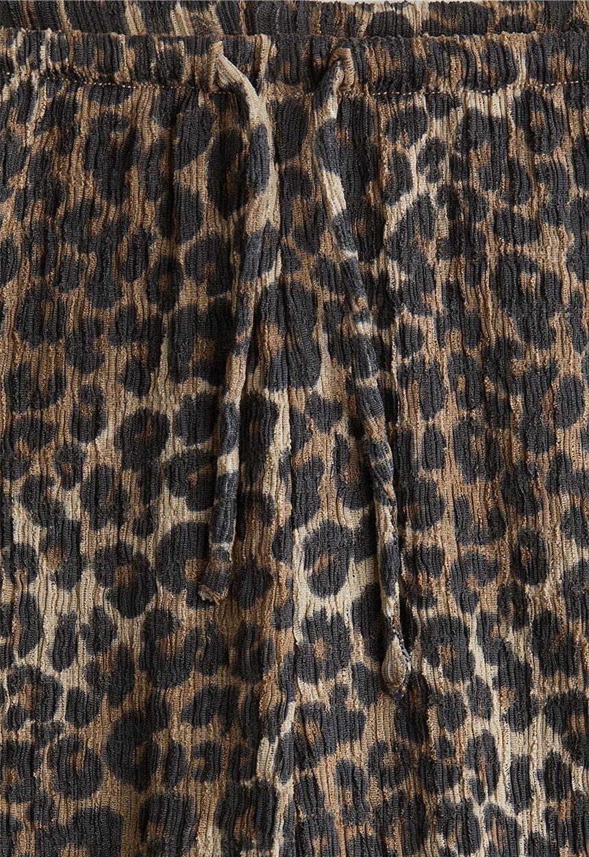H&M - Textured jersey trousers - beige leopard print