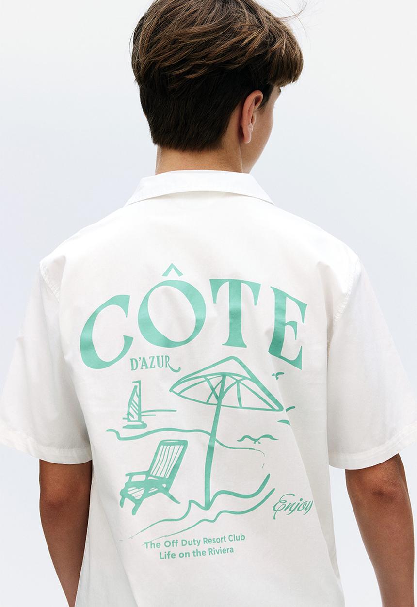 H&M - Cotton resort shirt - white enjoy