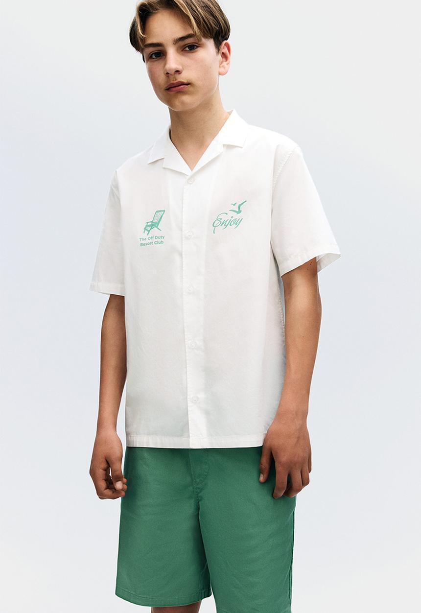 H&M - Cotton resort shirt - white enjoy