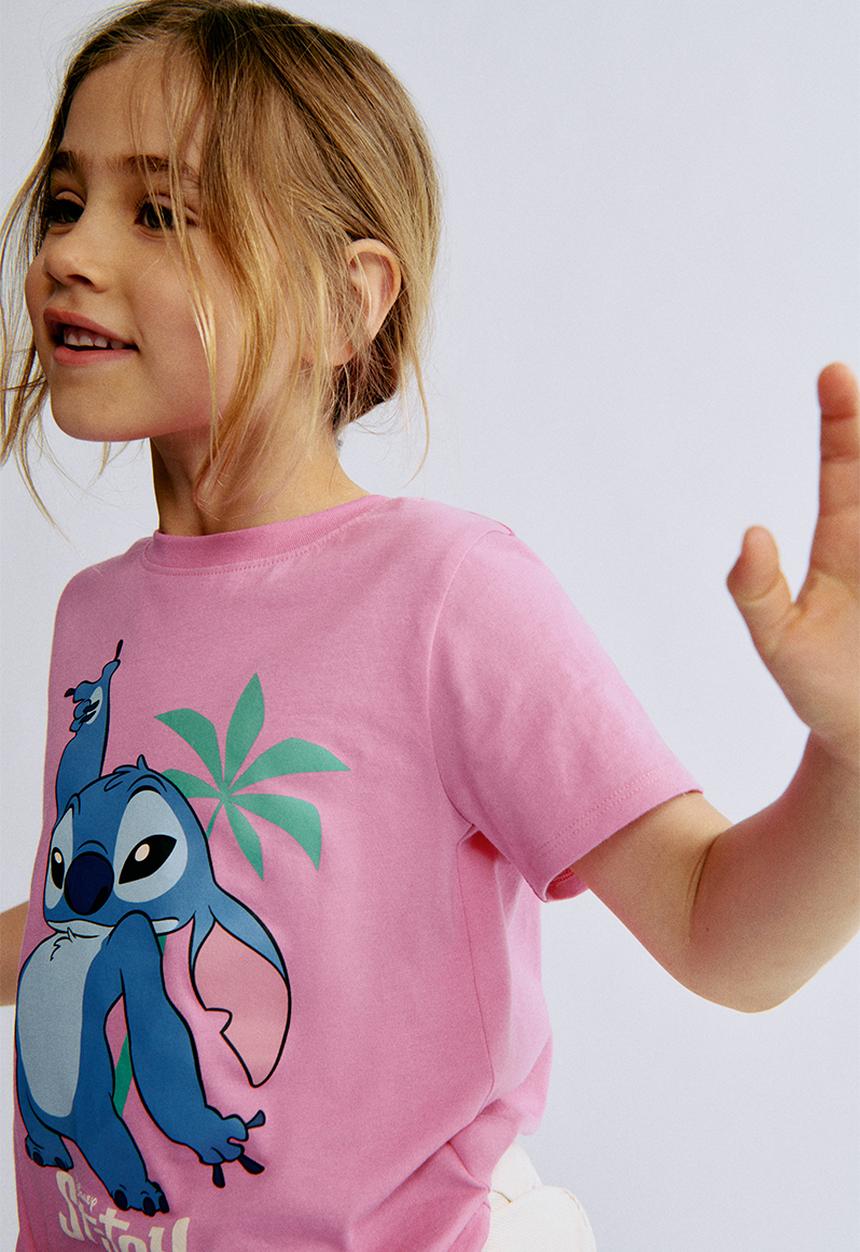 H&M - 3-Pack printed jersey tops - pink/lilo & stitch