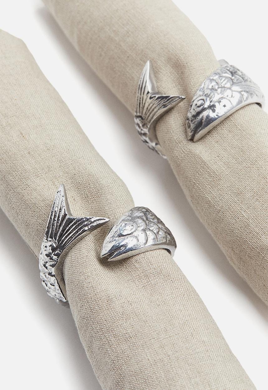 H&M - 2-Pack fish-shaped napkin rings - silver-coloured