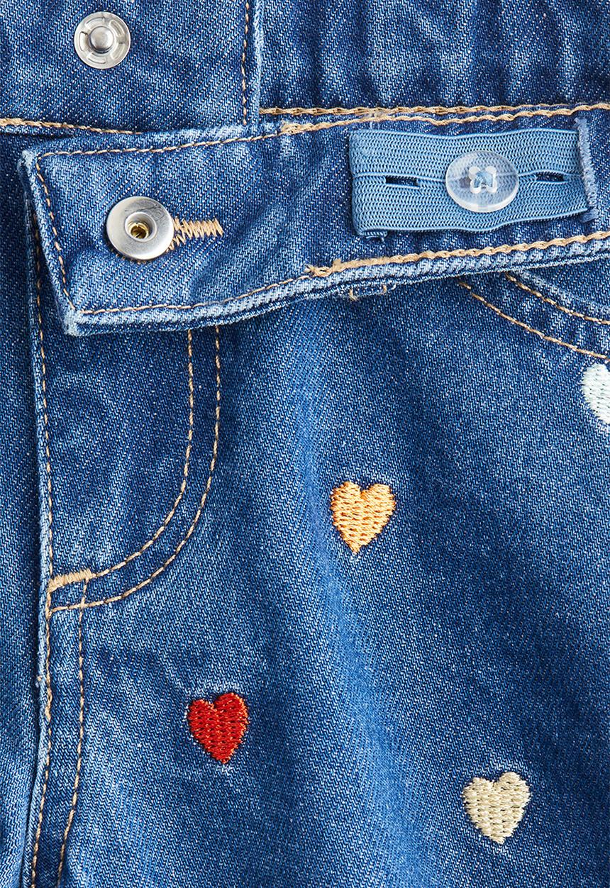 H&M - Denim shorts - denim blue hearts