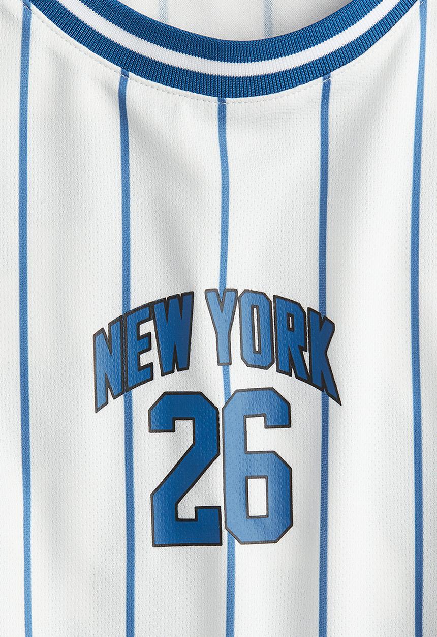 H&M - Mesh basketball vest top - white new york