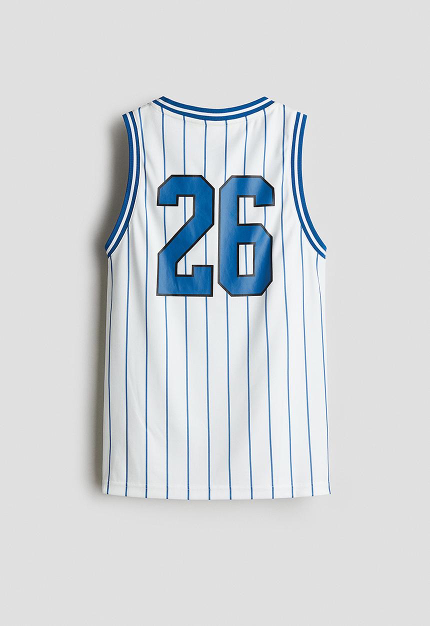 H&M - Mesh basketball vest top - white new york