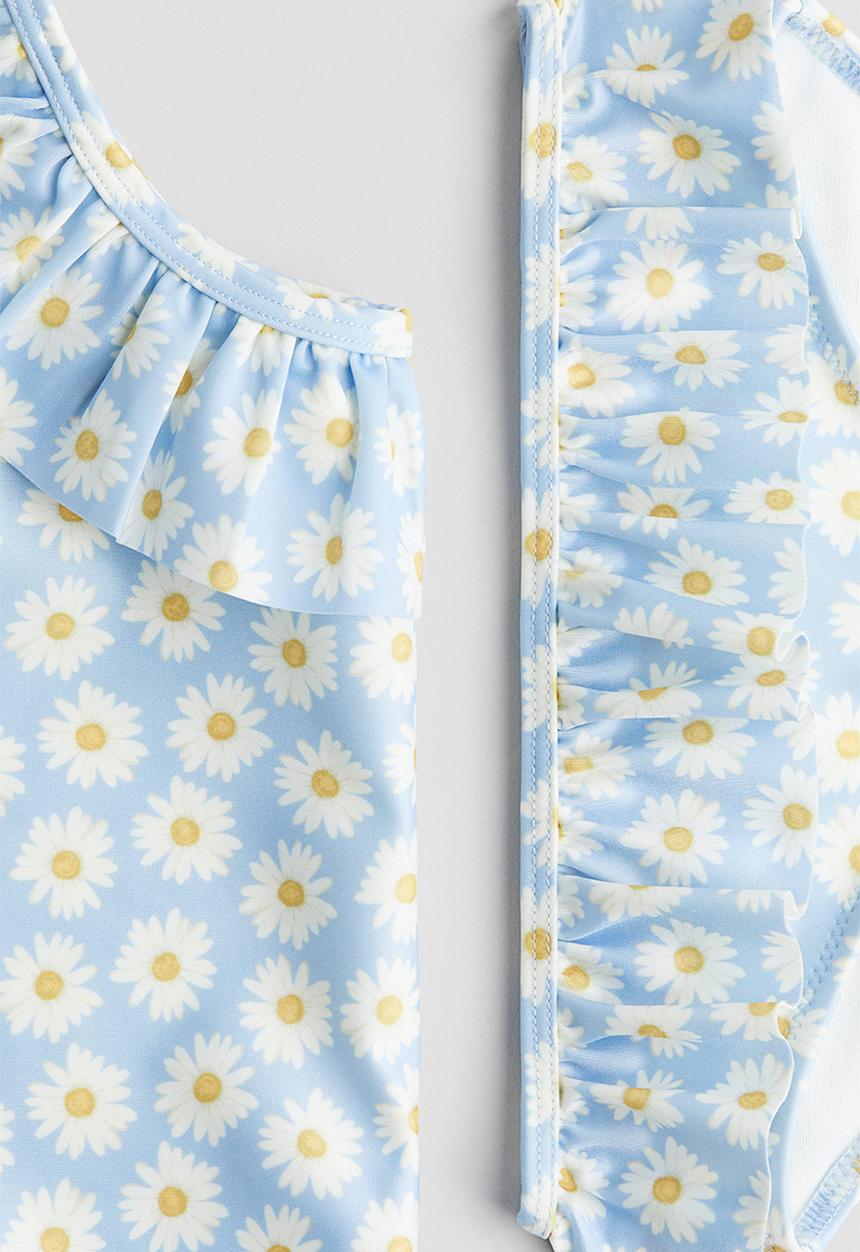 H&M - Flounce-trimmed tankini - light blue floral