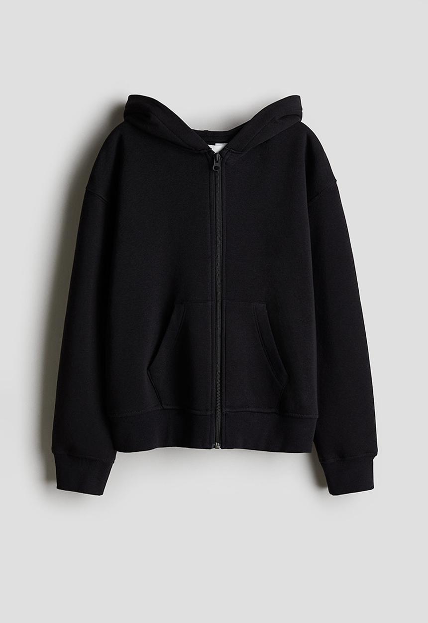 H&M - Zip-through hoodie - black