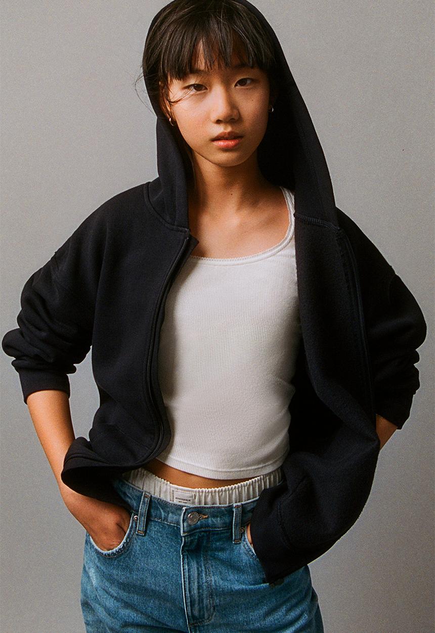 H&M - Zip-through hoodie - black