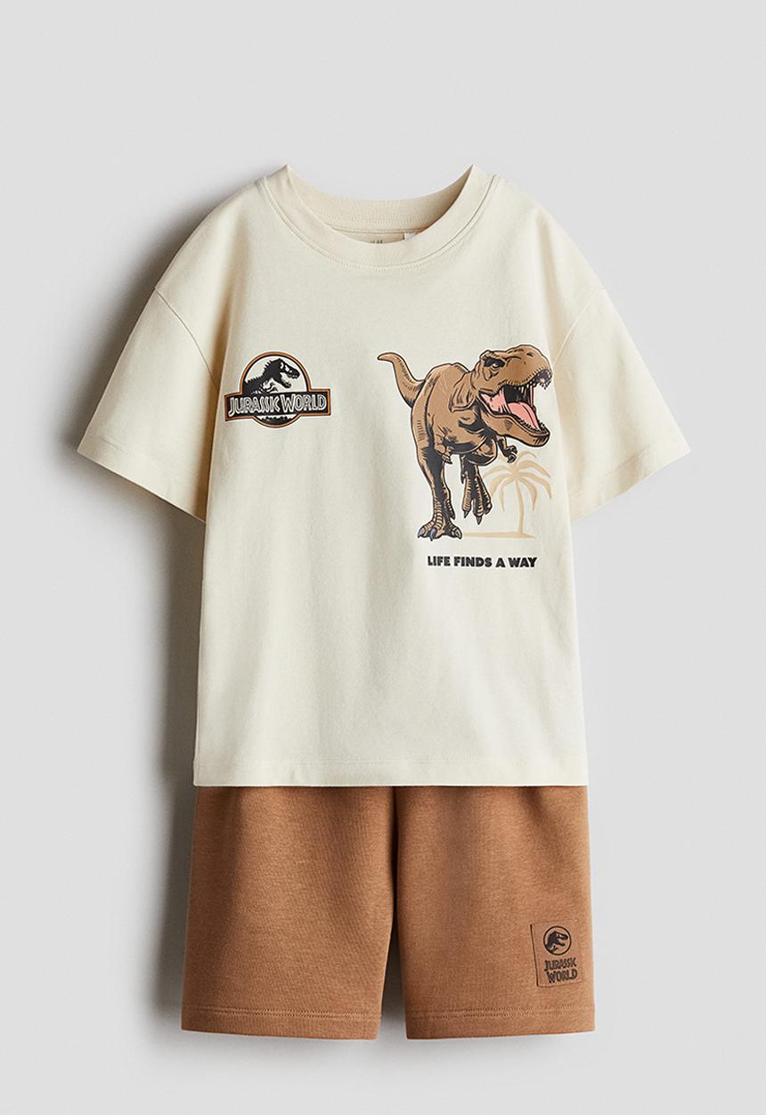 H&M - 2-Piece printed set - beige/jurassic world