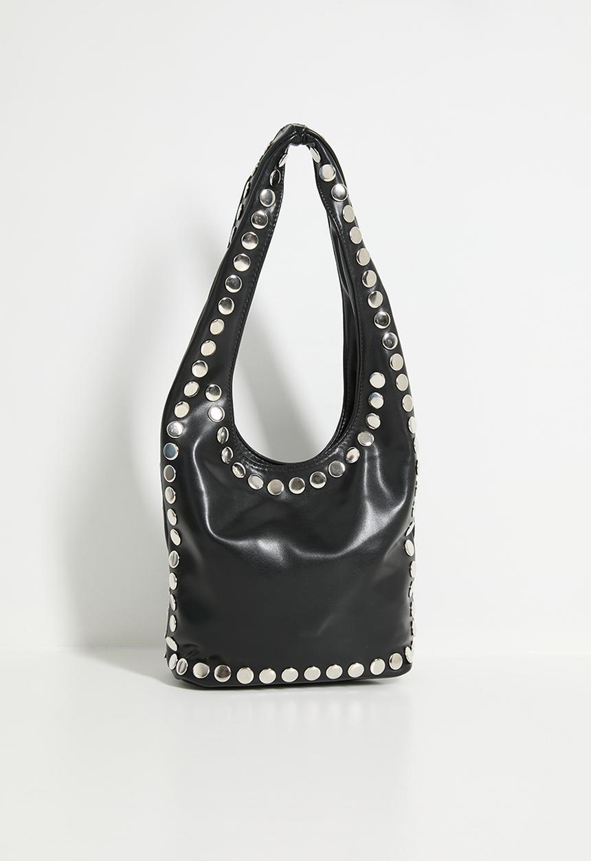 Tessa Design - Kenna studded bucket bag - black
