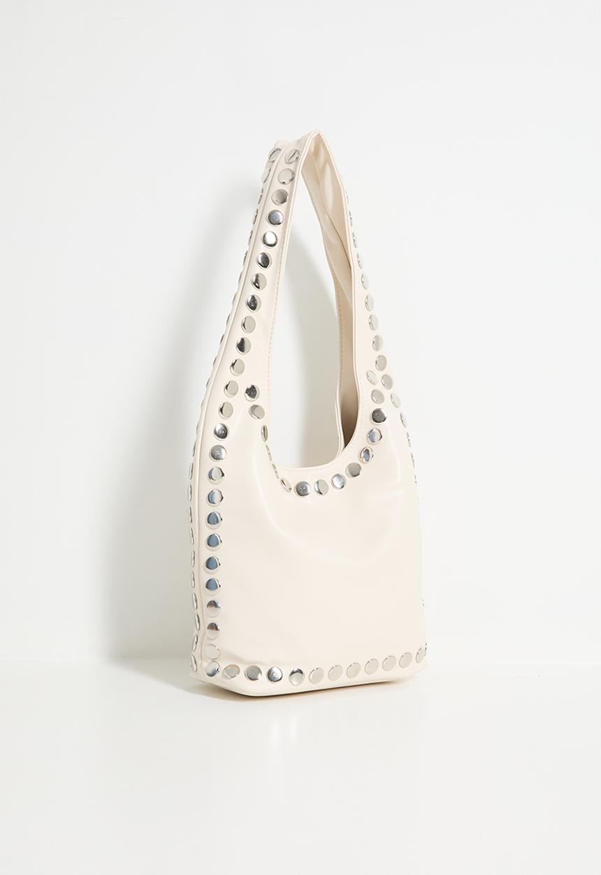Tessa Design - Kenna studded bucket bag - white