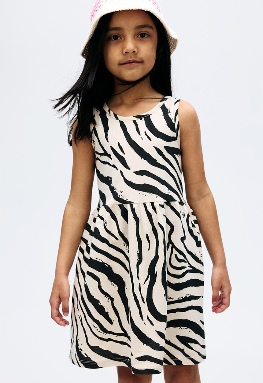 H&M - Patterned cotton dress - white/zebra print