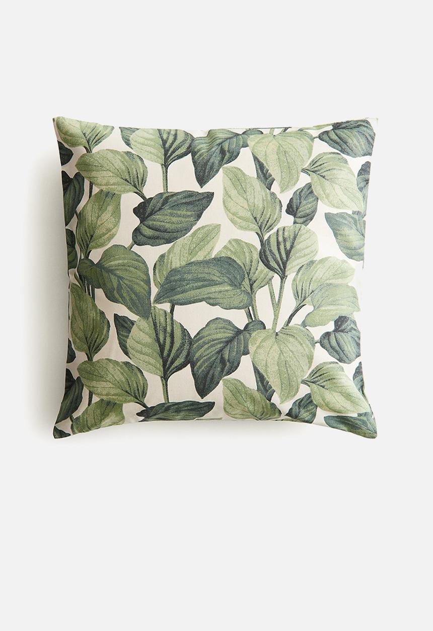H&M - Outdoor cushion cover - light beige/leaves