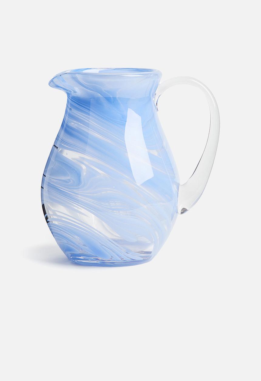 H&M - Patterned glass jug - light blue/patterned