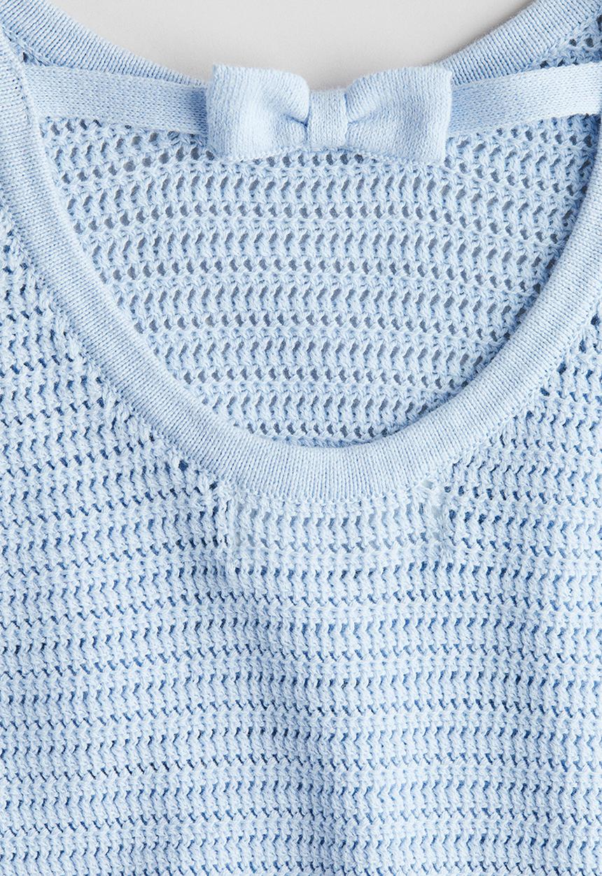 H&M - Crochet-look cotton dress - light blue