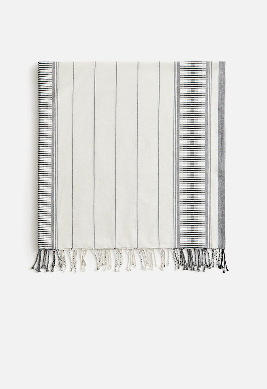 H&M - Jacquard-weave beach towel - white & black striped