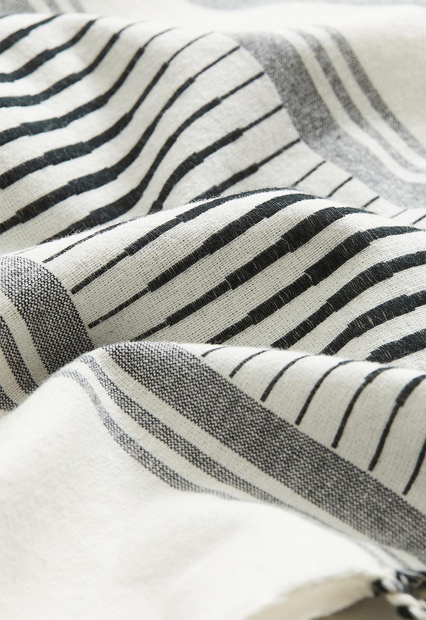 H&M - Jacquard-weave beach towel - white & black striped