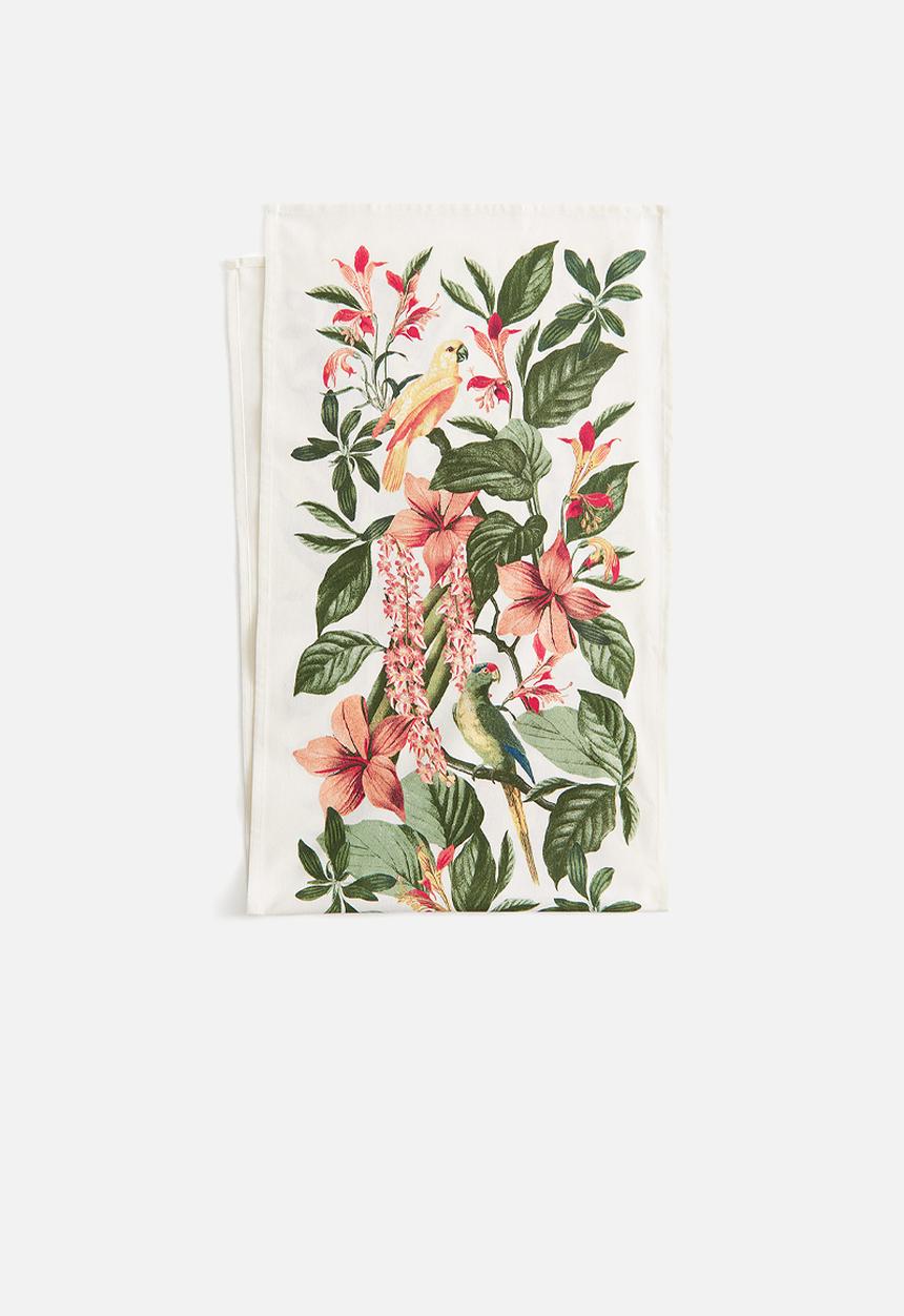 H&M - Patterned table runner - - cream/floral 