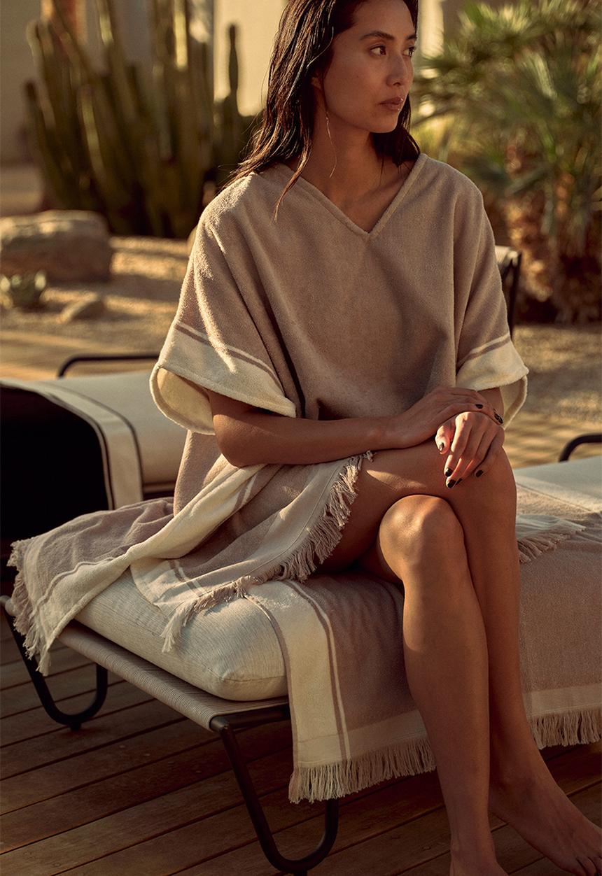 H&M - Poncho towel - light beige 