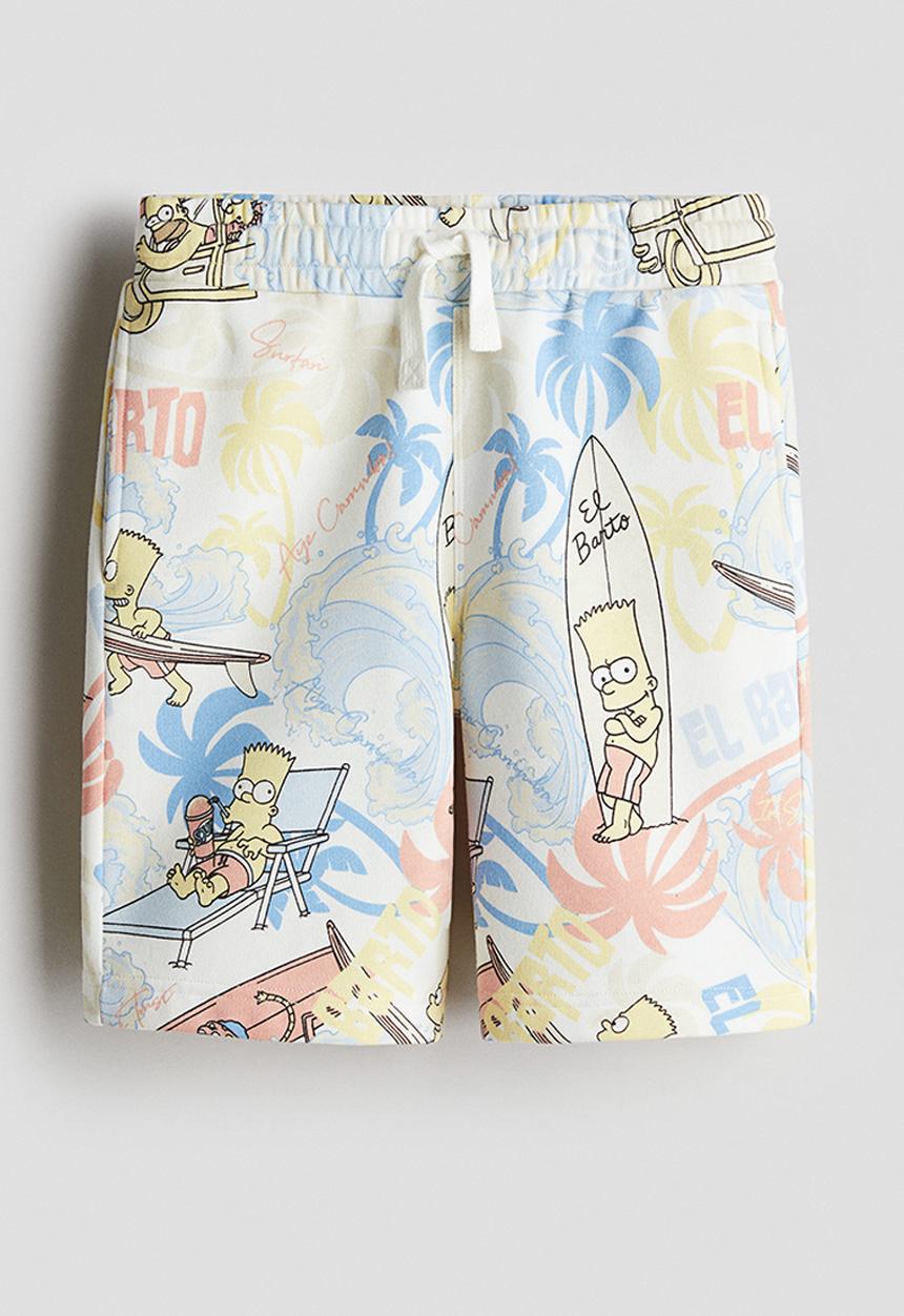 H&M - Printed sweatshorts - yellow the simpsons