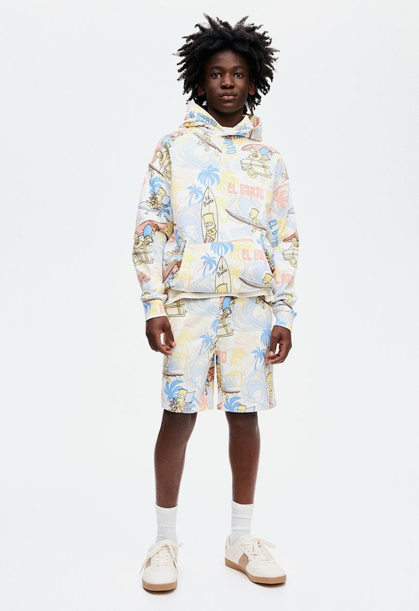 H&M - Printed sweatshorts - yellow the simpsons