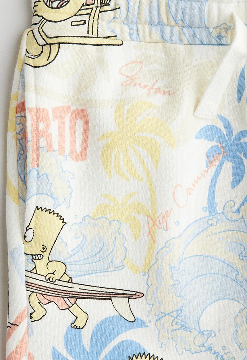 H&M - Printed sweatshorts - yellow the simpsons